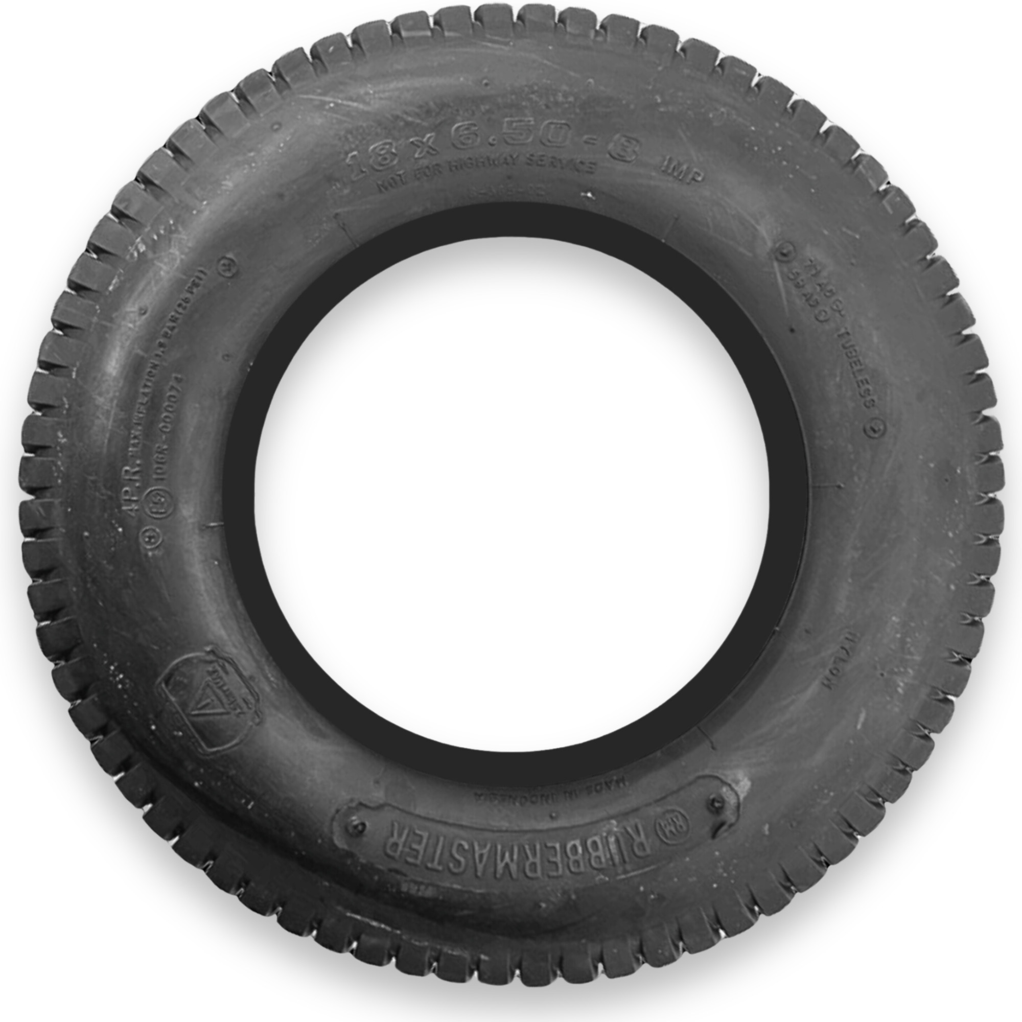 RubberMaster, 4 Ply Turf Tire 18x6.50-8 Tire Diameter 17.64 in, Model# 450318